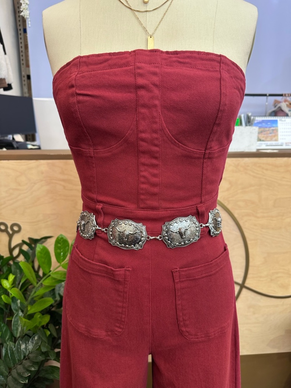 Western Silver Bull Head Concho Belt